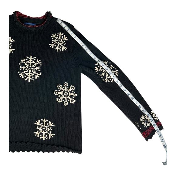 Vintage Charter Club Size Petite/Medium Snowflakes Winter Sweater Tight Knit - Picture 8 of 9
